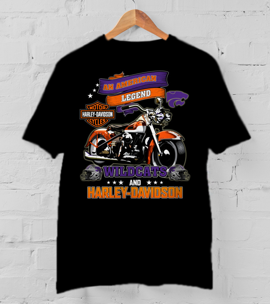 An American Legend Wildcats And Harley Davidson Motor Cycles T-Shirt