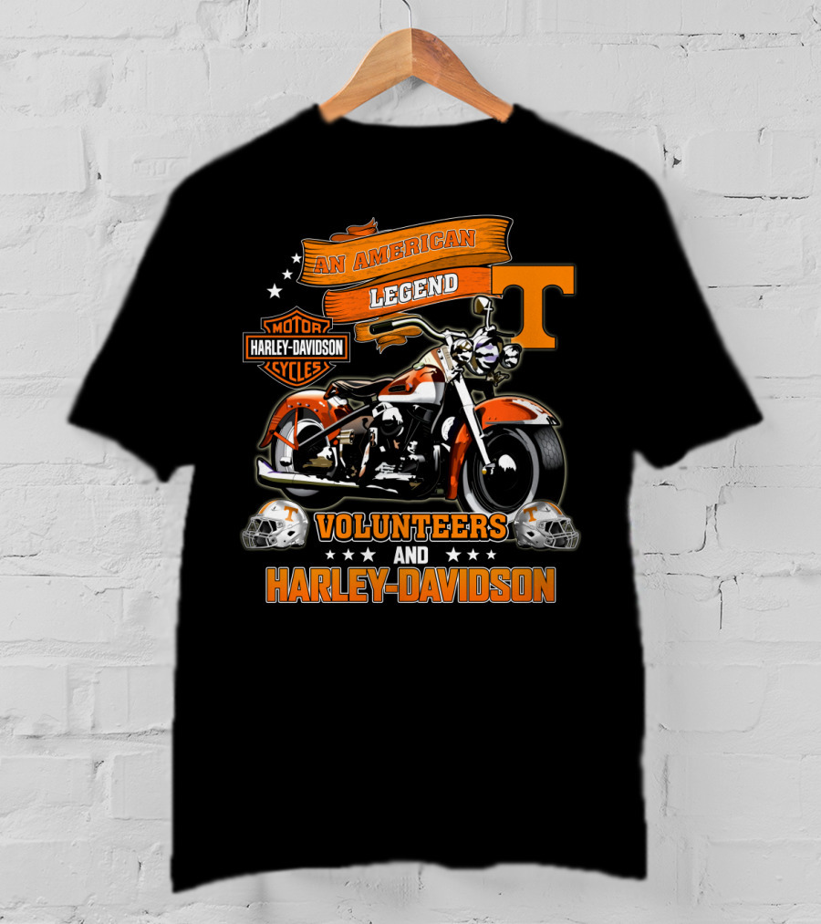 Tennessee Volunteers An American Legend Harley Davidson Volunteers And Harley Davidson T-Shirt