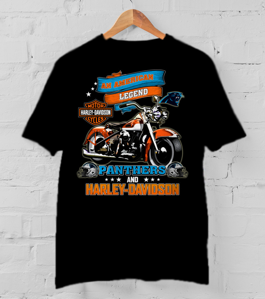 An American Legend Panthers And Harley Davidson Motor Cycles T-Shirt