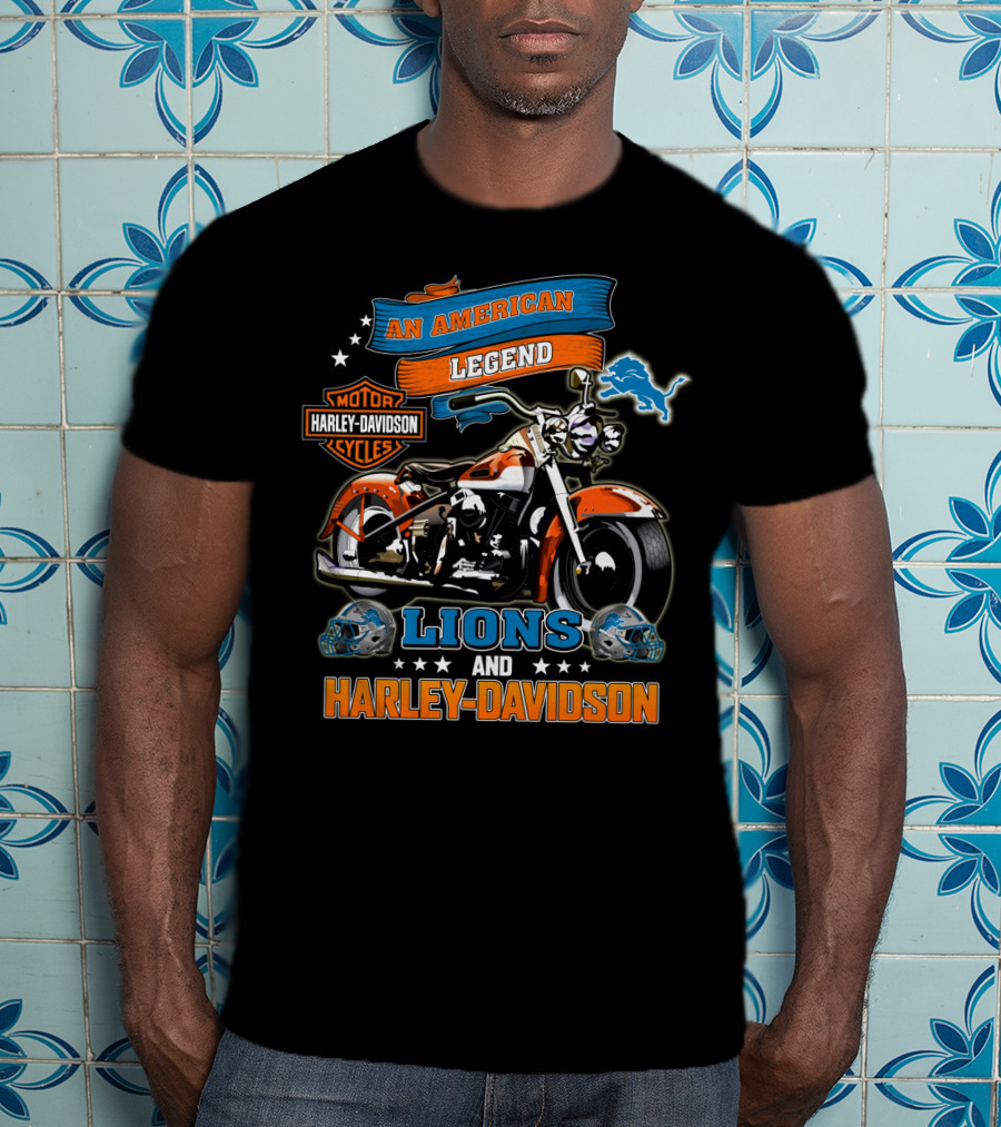 An American Legend Lions And Harley Davidson Motor Harley Davidson Cycles T-Shirt