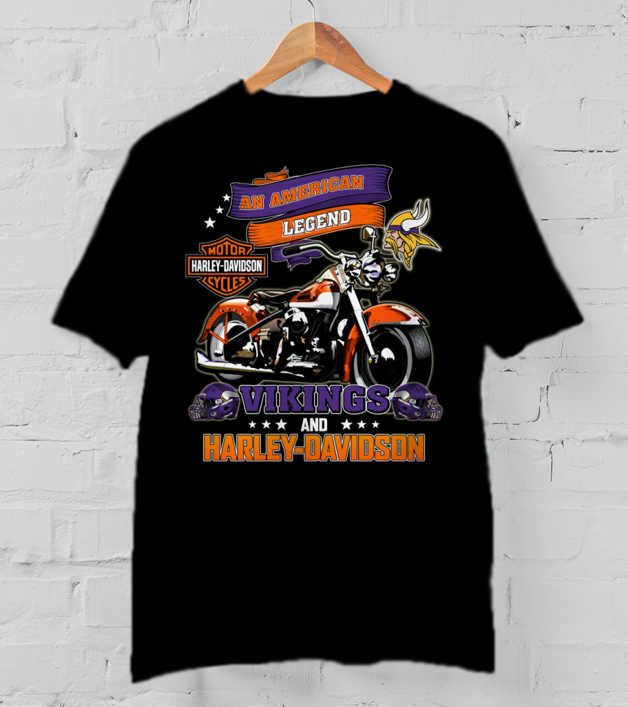 Minnesota Vikings Harley Davidson An American Legend T-Shirt