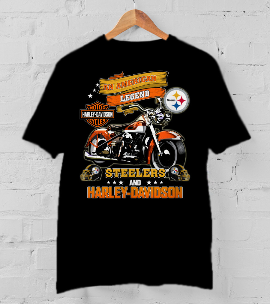 Pittsburgh Steelers And Harley Davidson An American Legend T-Shirt
