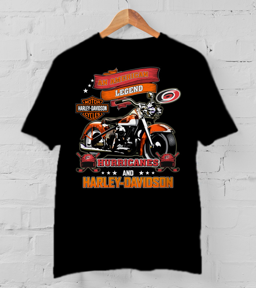 An American Legend Hurricanes And Harley Davidson T-Shirt