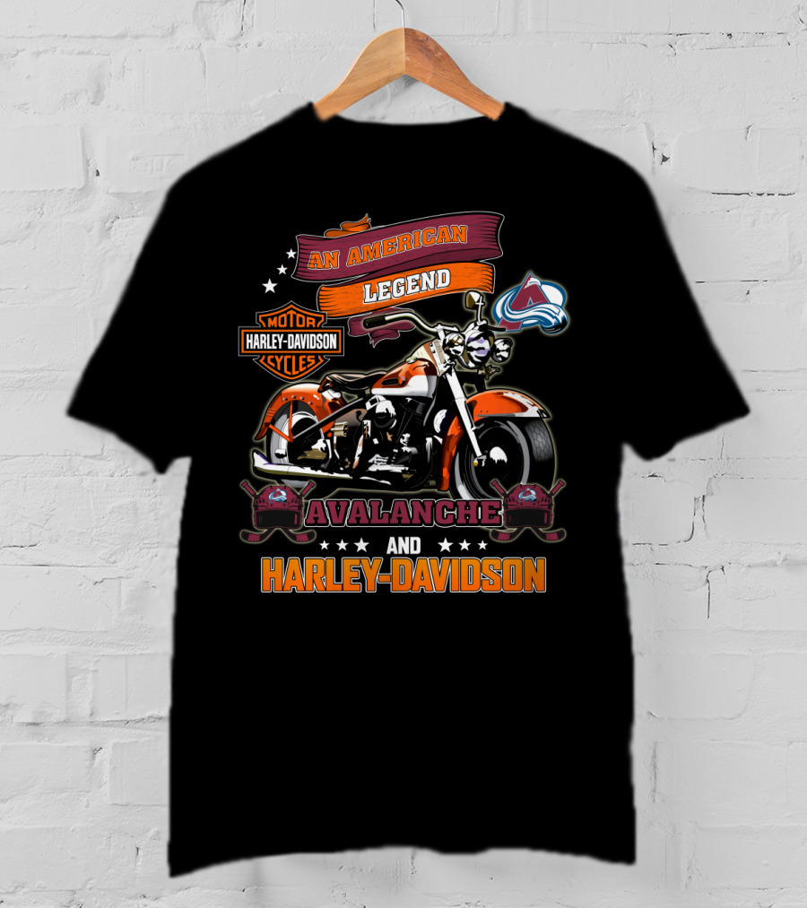 Colorado Avalanche An American Legend Harley Davidson Motor Cycles T-Shirt