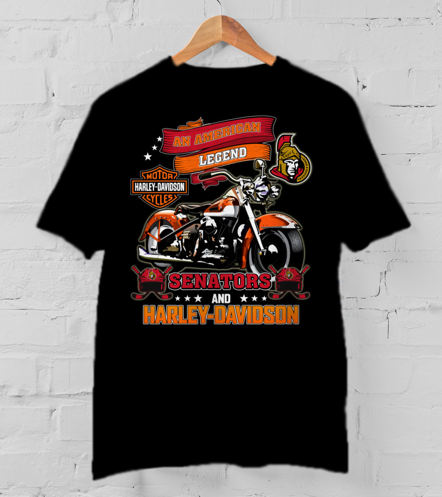 An American Legend Senators Harley Davidson Ottawa Nhl T-Shirt