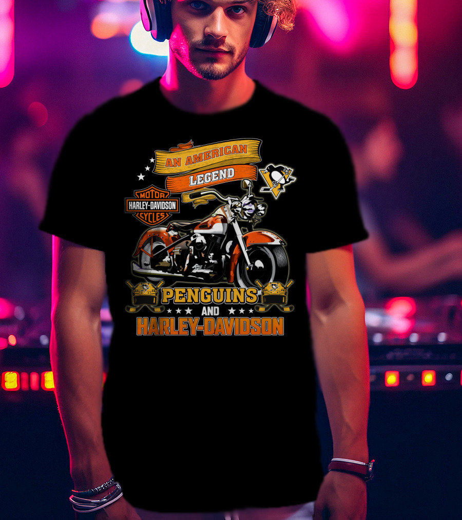 Pittsburgh Penguins An American Legend Harley Davidson Nhl T-Shirt