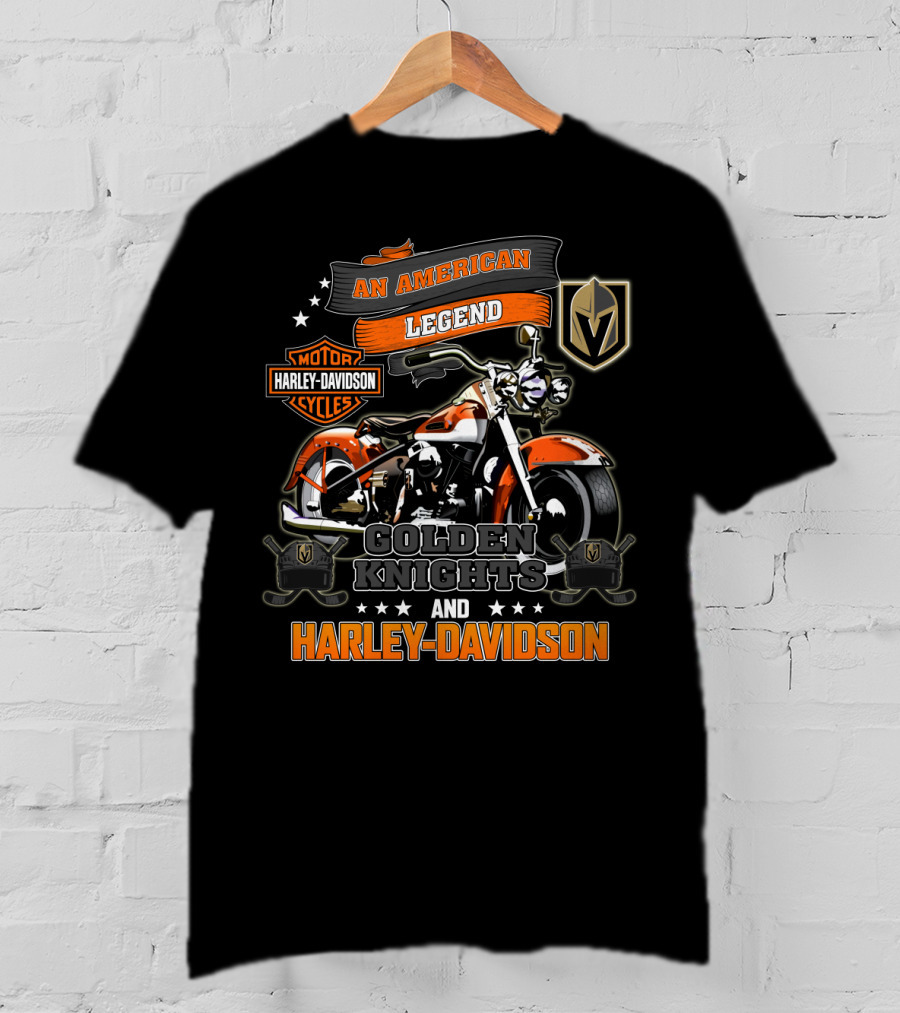 An American Legend Golden Knights And Harley Davidson Motor Cycles T-Shirt