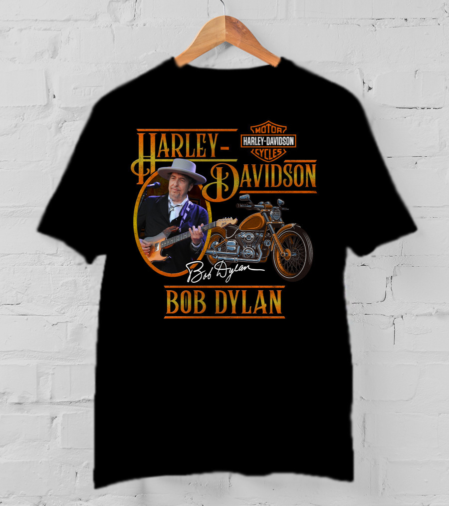 Harley Davidson Bob Dylan Motorcycles Music Legend T-Shirt