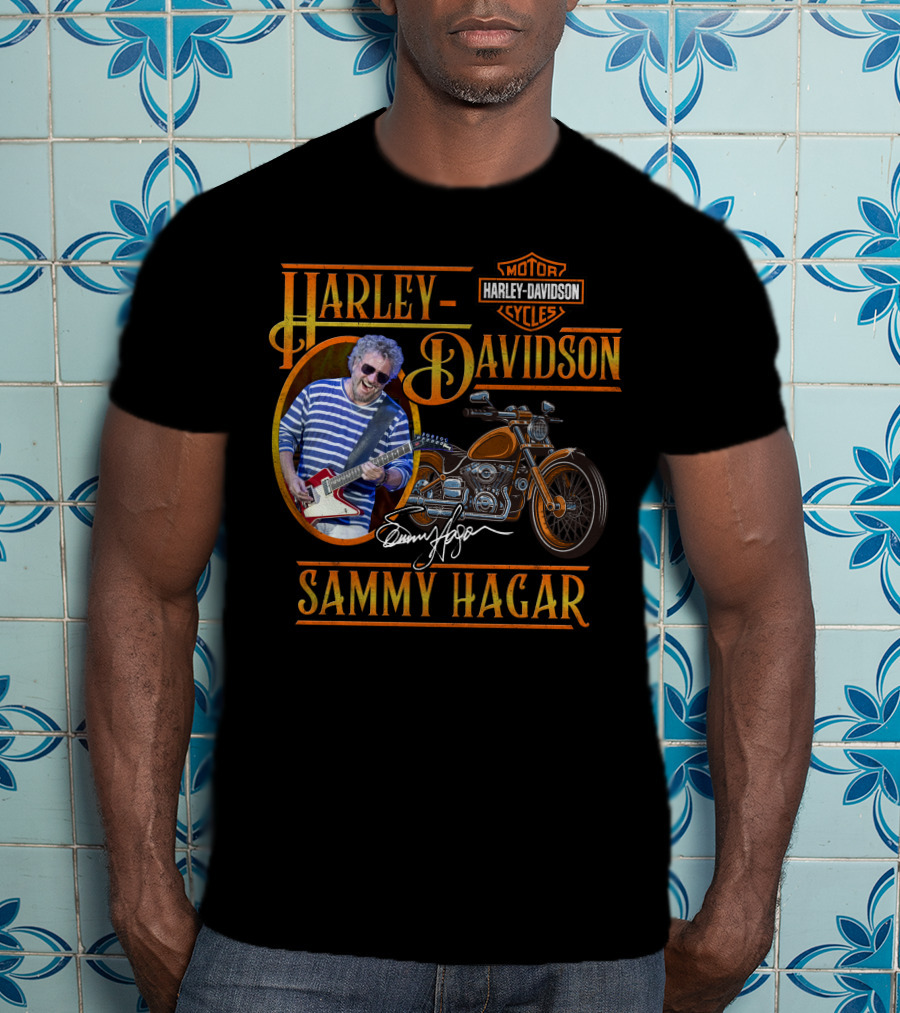 Harley Davidson Sammy Hagar Motor Cycles Signature Guitar Motorcycle T-Shirt