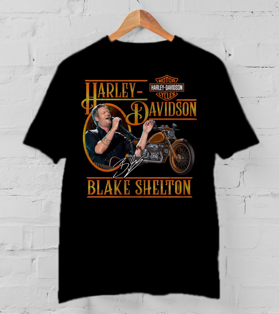 Harley Davidson Blake Shelton Motorcycle Music Collaboration T-Shirt