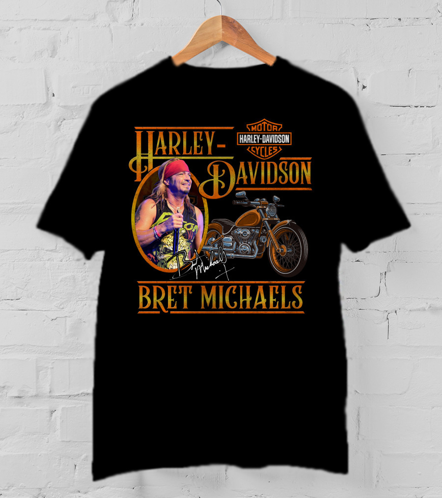 Harley Davidson Motor Cycles Bret Michaels T-Shirt