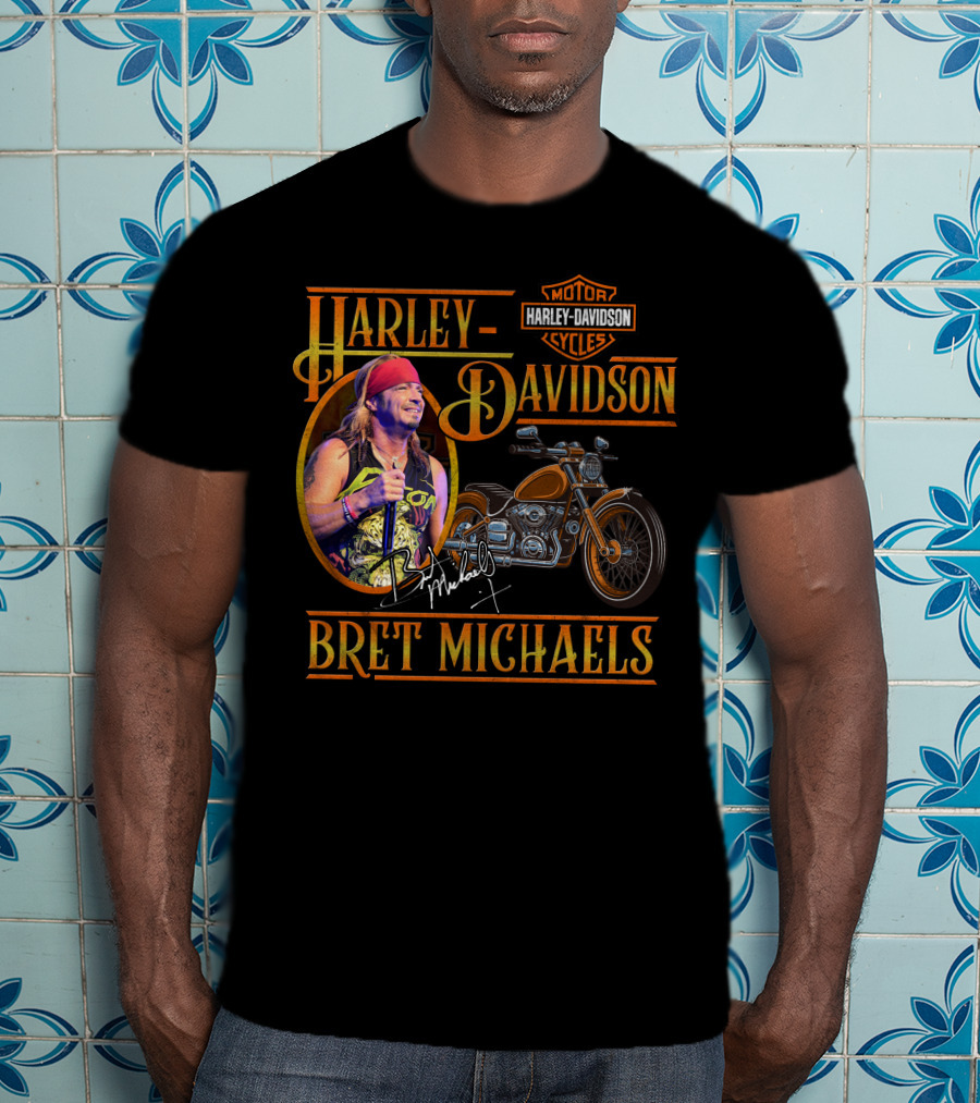 Harley Davidson Motor Cycles Bret Michaels T-Shirt