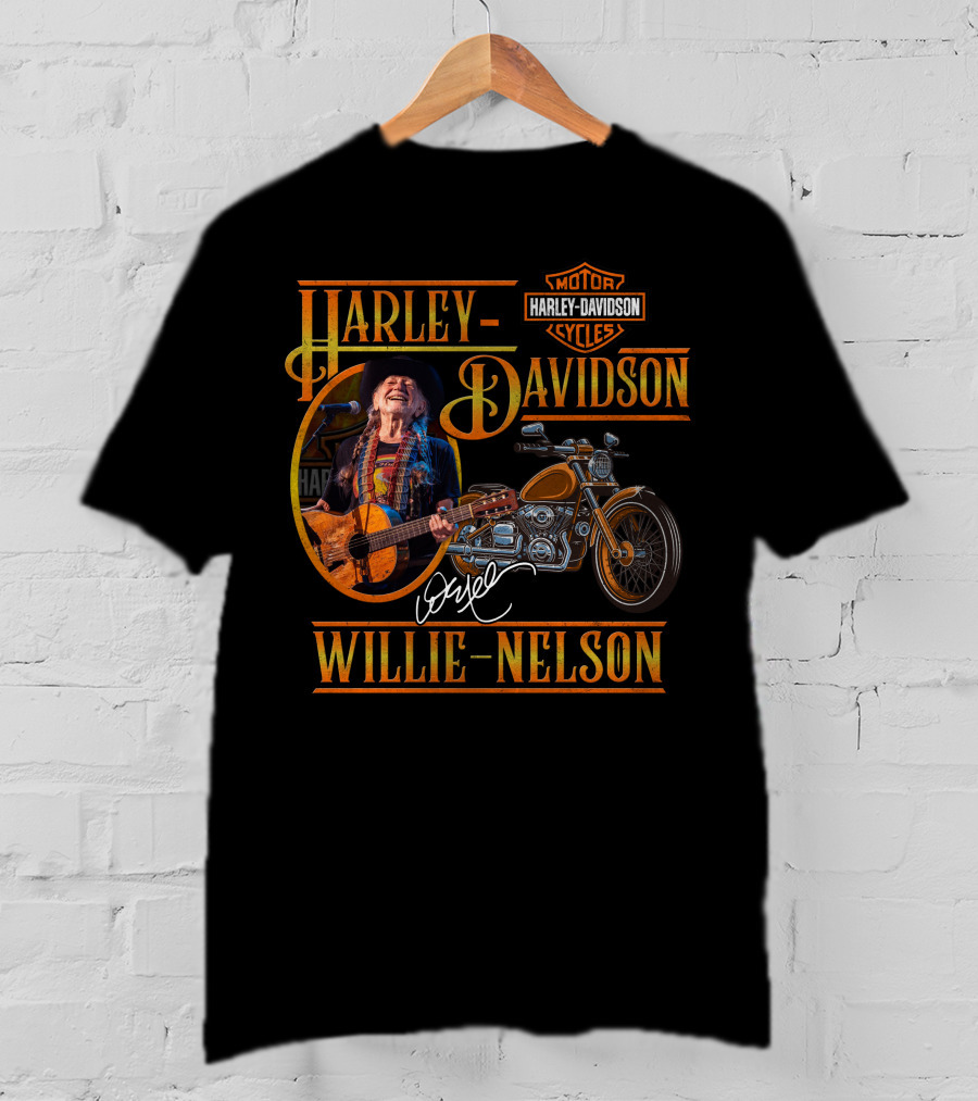 Harley Davidson Willie Nelson Motor Cycles T-Shirt