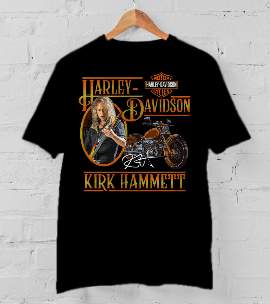 Harley Davidson Kirk Hammett Motorcycles Classic Signature Edition T-Shirt