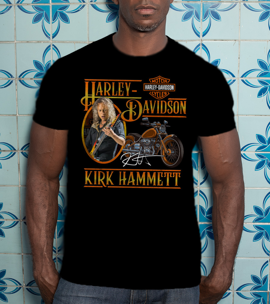 Harley Davidson Kirk Hammett Motorcycles Classic Signature Edition T-Shirt