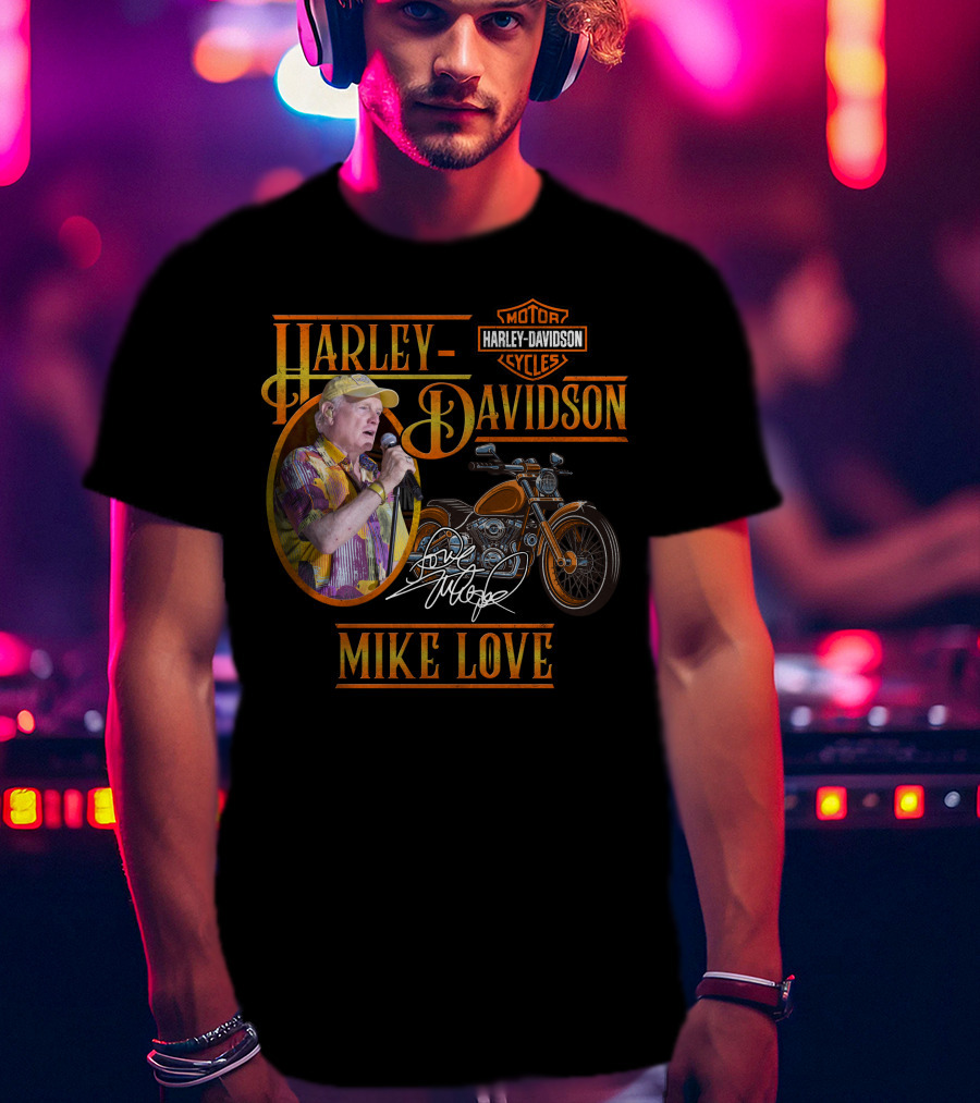 Harley Davidson Motor Cycles Mike Love Signature T-Shirt
