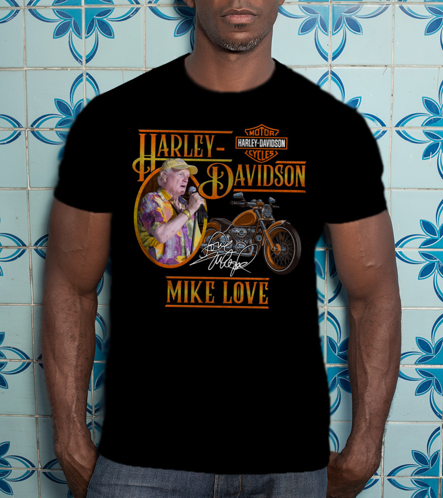 Harley Davidson Motor Cycles Mike Love Signature T-Shirt
