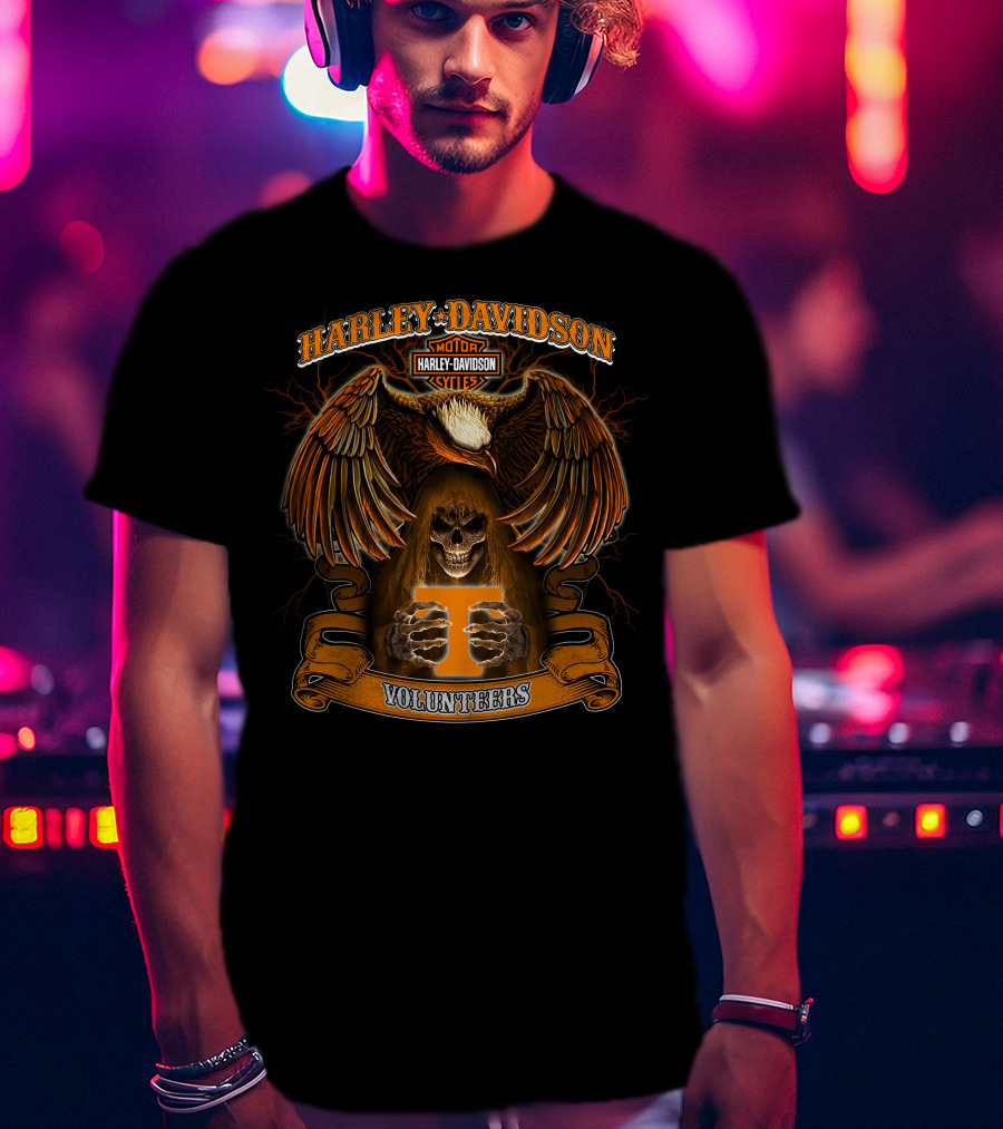 Harley Davidson Volunteers Motorcycles Eagle Skull T Symbol T-Shirt