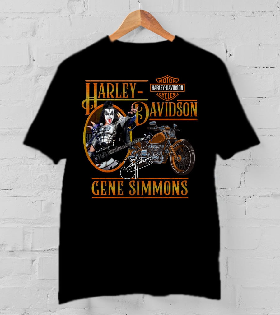 Harley Davidson Motor Cycles Gene Simmons Signature T-Shirt