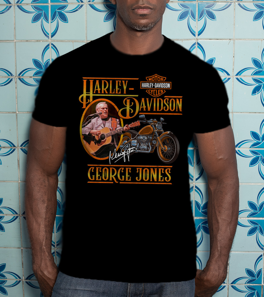 Harley Davidson Motorcycles George Jones Signature T-Shirt