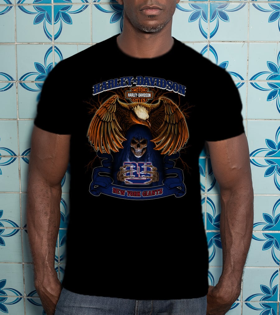 Harley Davidson Motor New York Giants Nfl T-Shirt