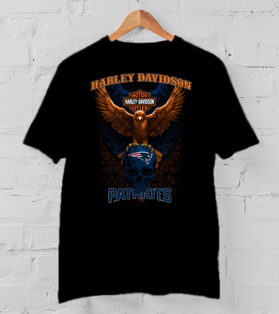 Harley Davidson Motor Cycles New England Patriots T-Shirt