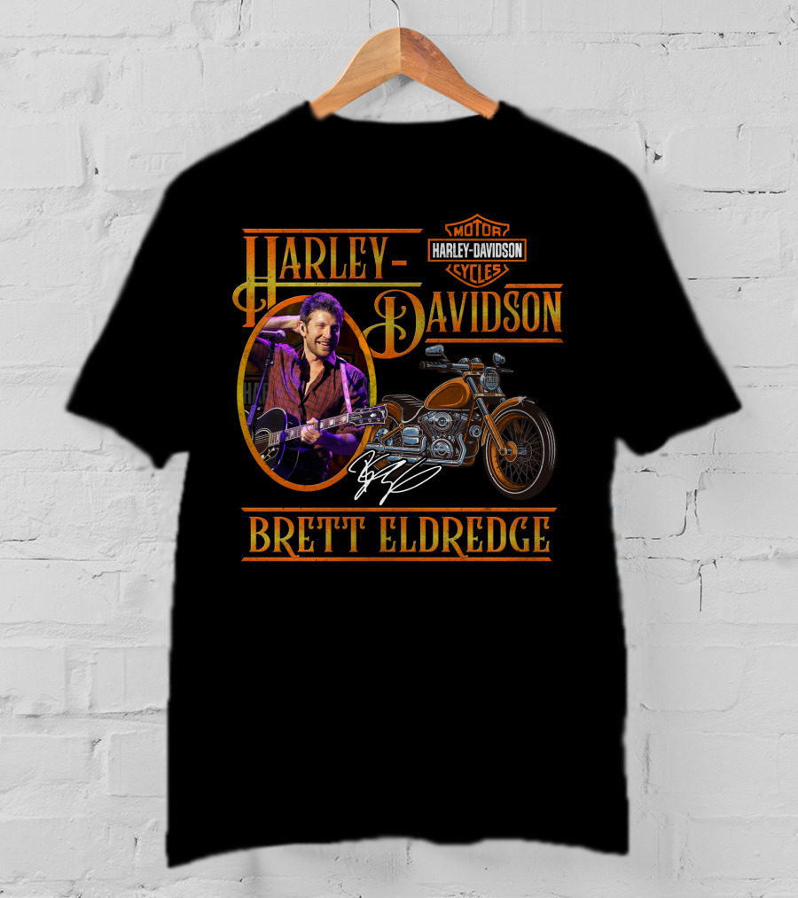 Brett Eldredge Harley Davidson Motor Cycles T-Shirt