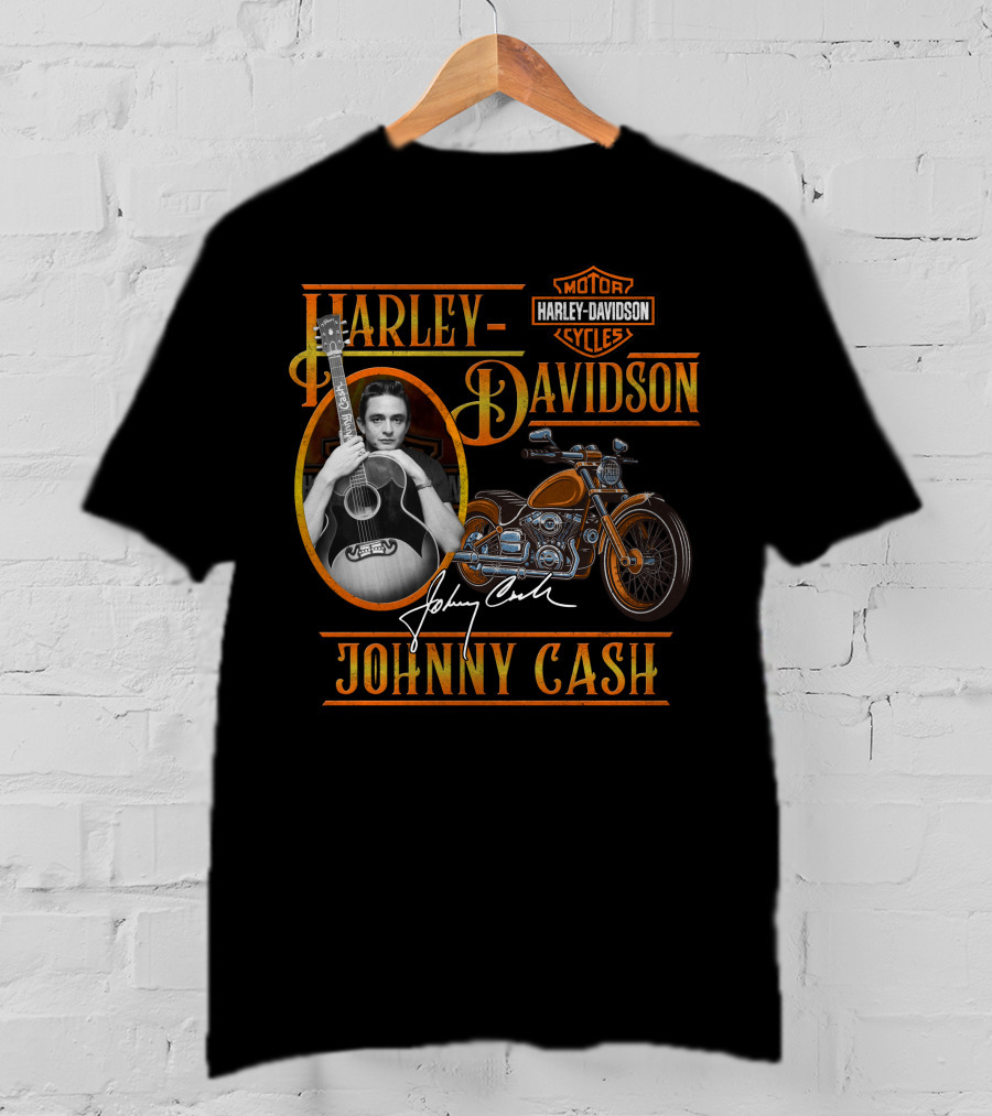 Johnny Cash Harley Davidson Motor Cycles T-Shirt
