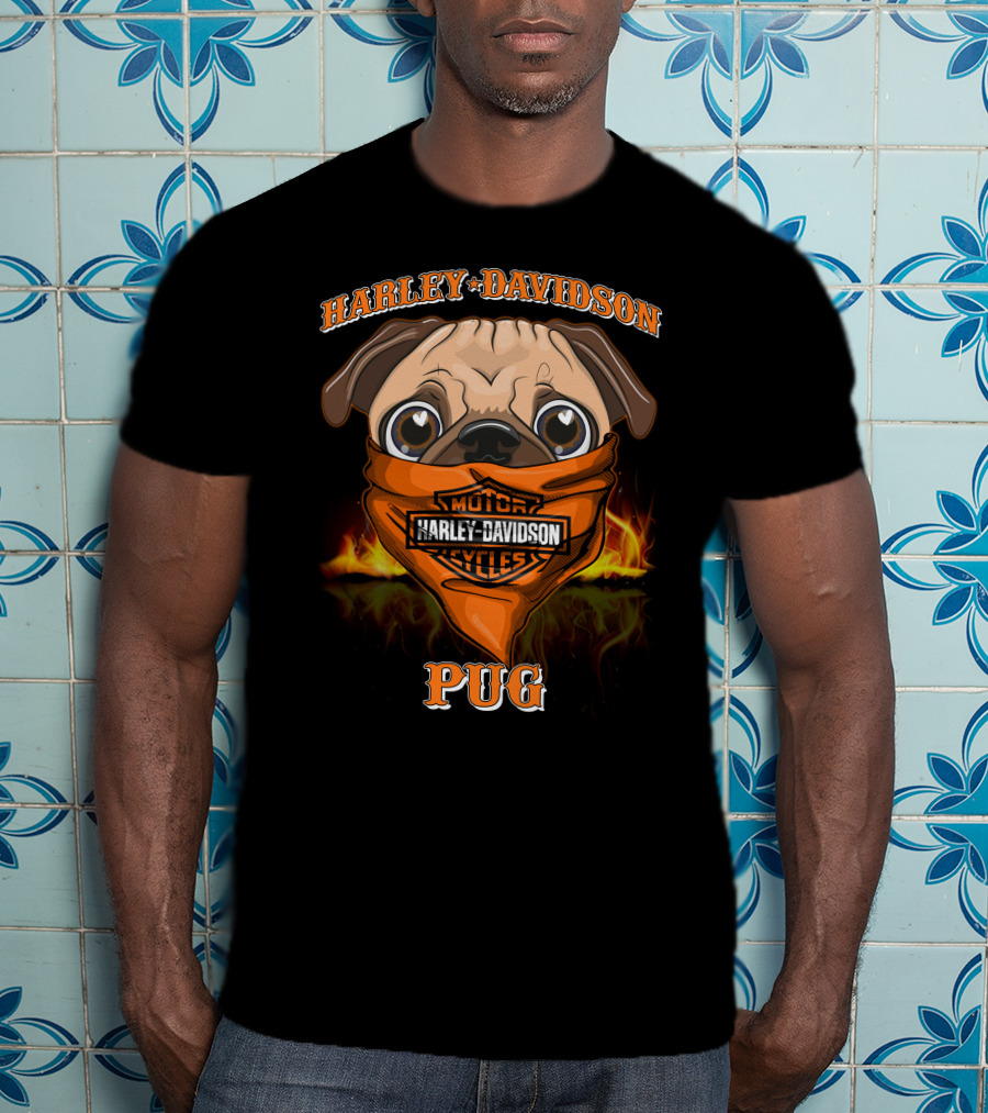 Harley Davidson Motor Cycles Pug T-Shirt