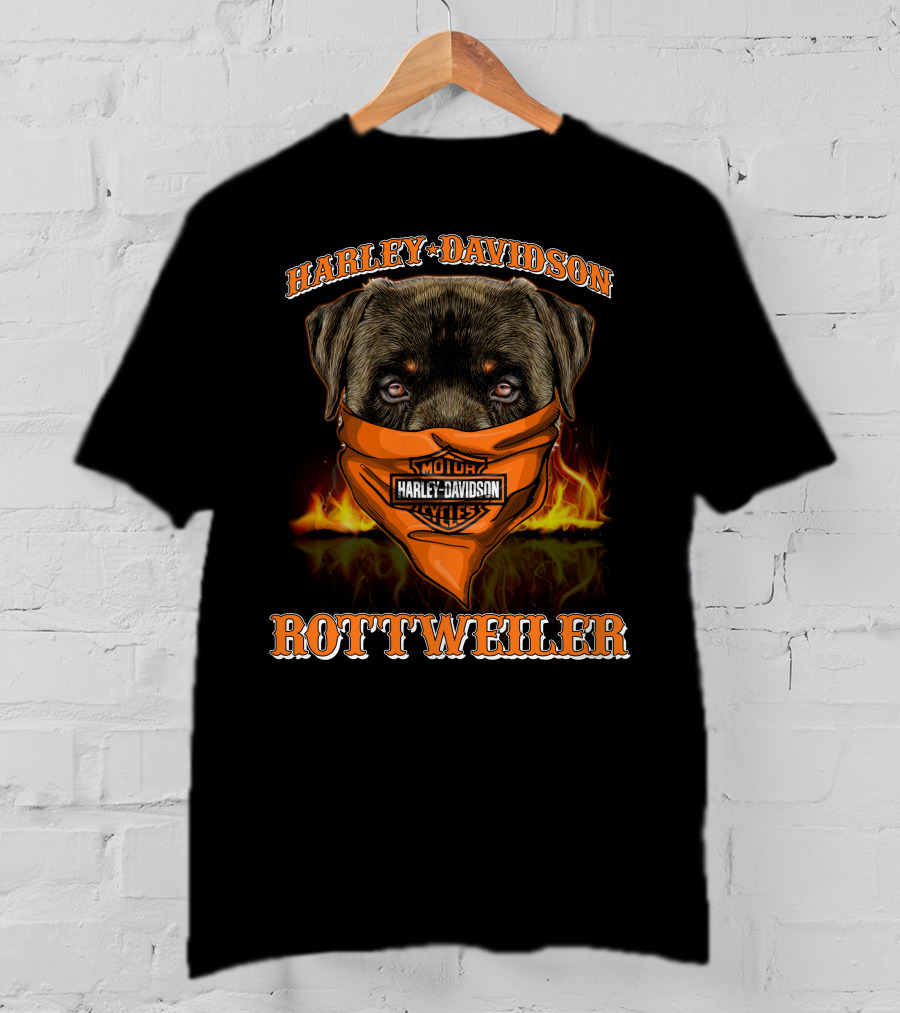 Harley Davidson Motor Cycles Rottweiler T-Shirt