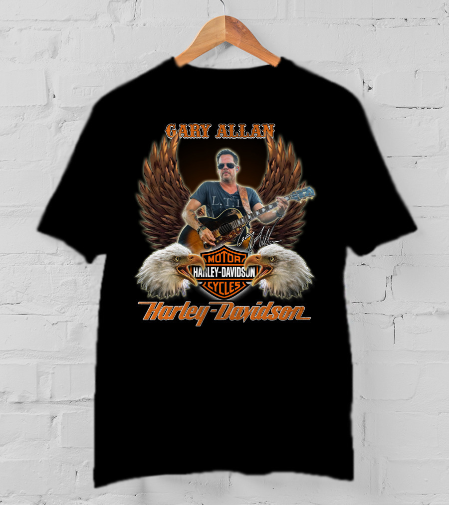 Gary Allan Harley Davidson Motor Cycles Vintage Eagles T-Shirt