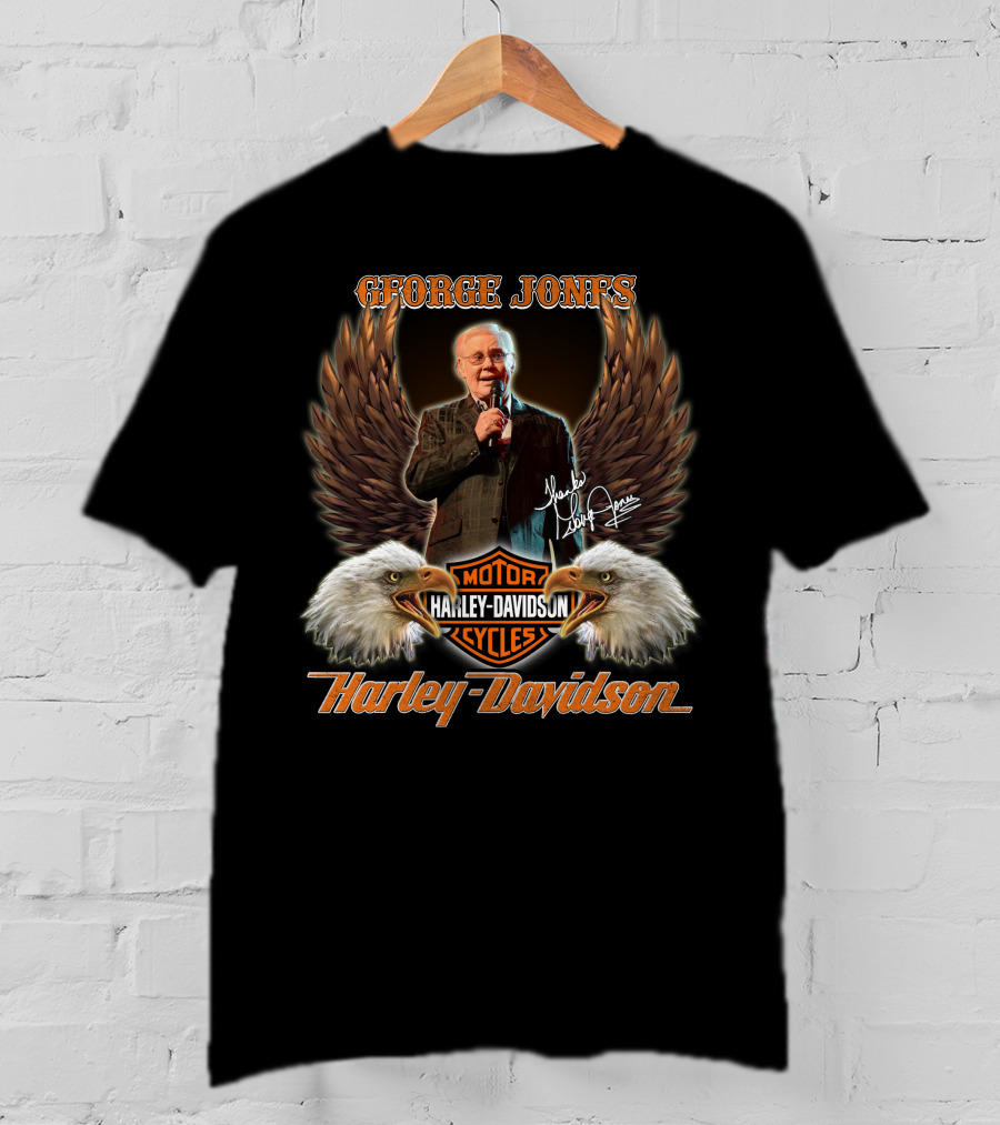 George Jones Harley Davidson Motor Cycles Eagles T-Shirt