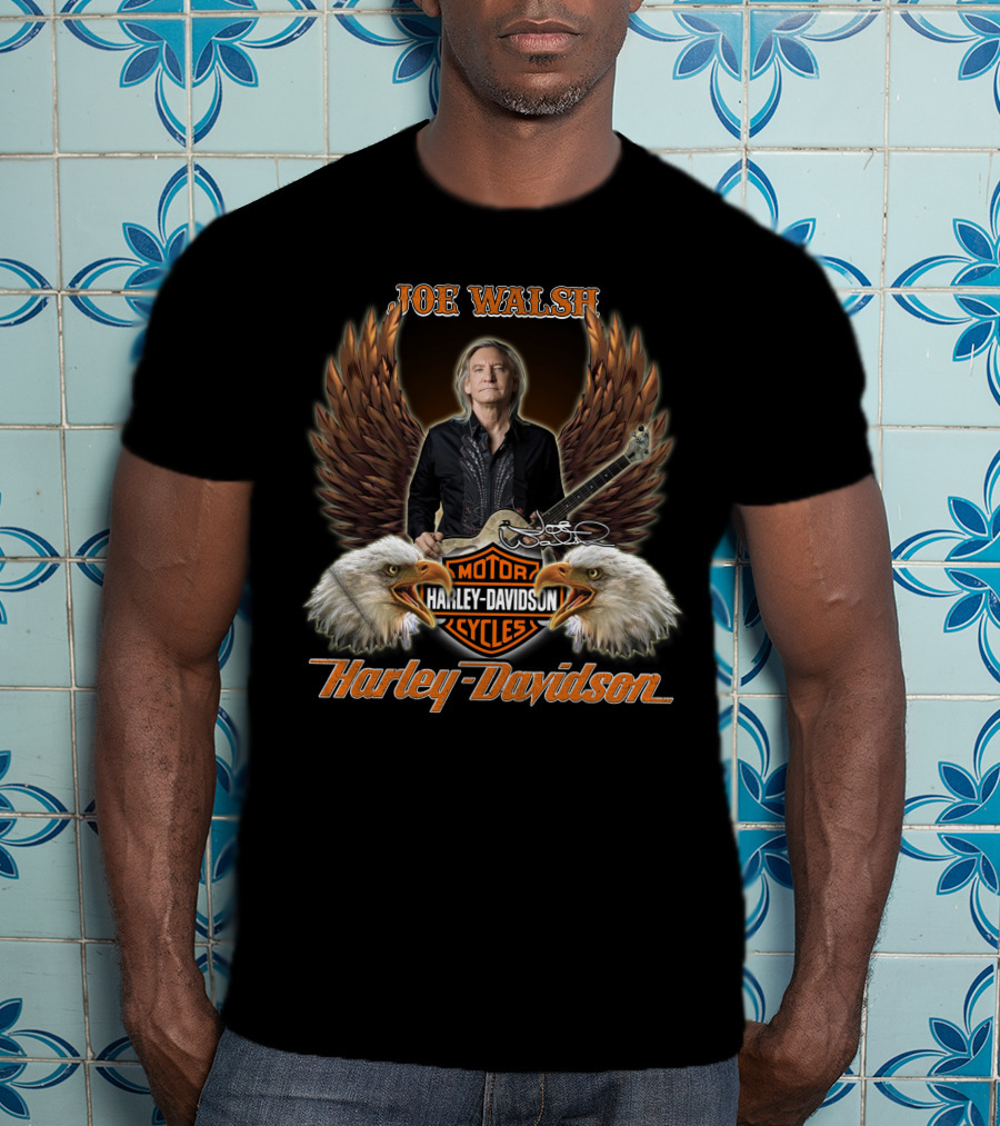 Joe Walsh Harley Davidson Motor Cycles Eagles Guitar T-Shirt