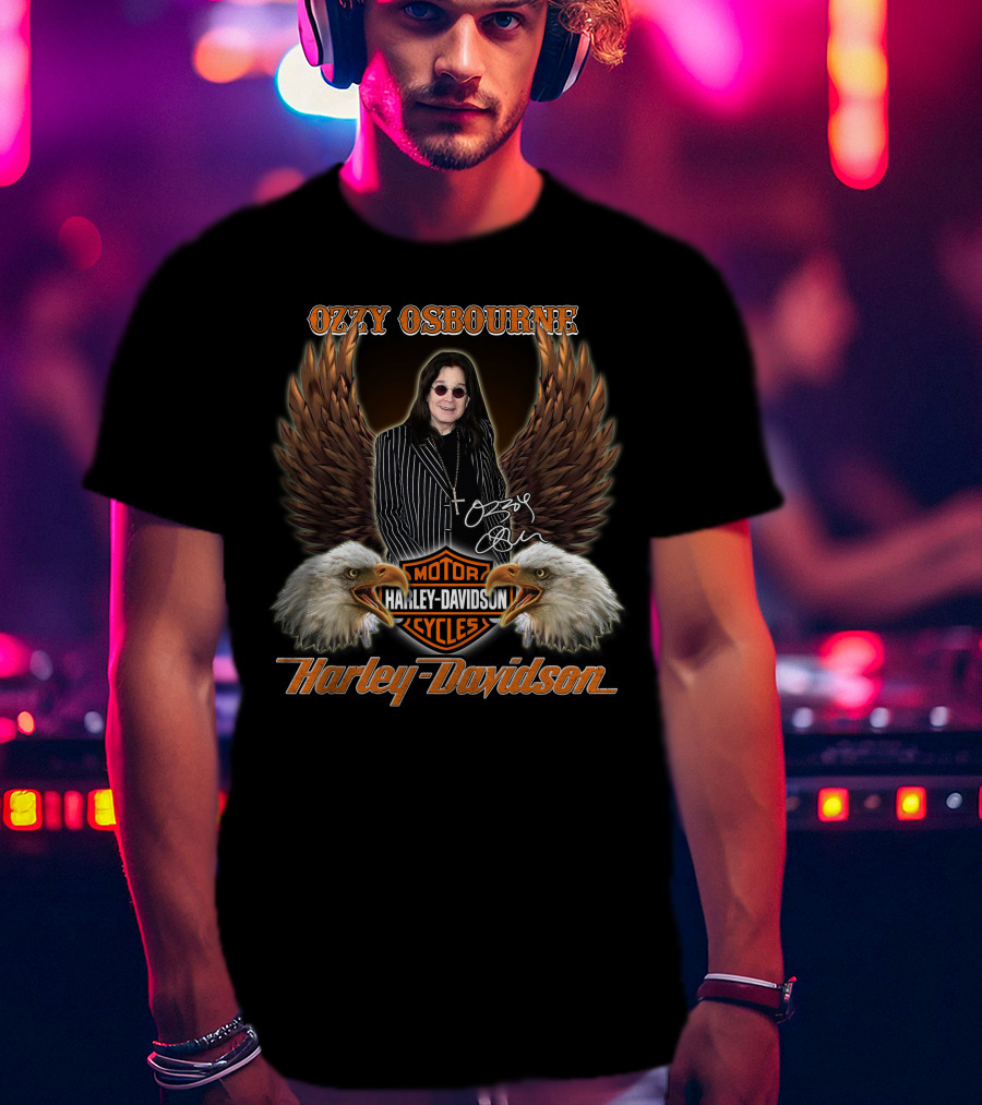 Ozzy Osbourne Harley Davidson Motor Cycles T-Shirt