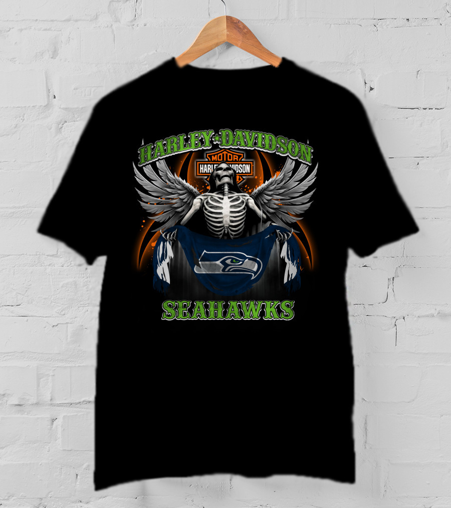 Harley Davidson Motor Seattle Seahawks T-Shirt