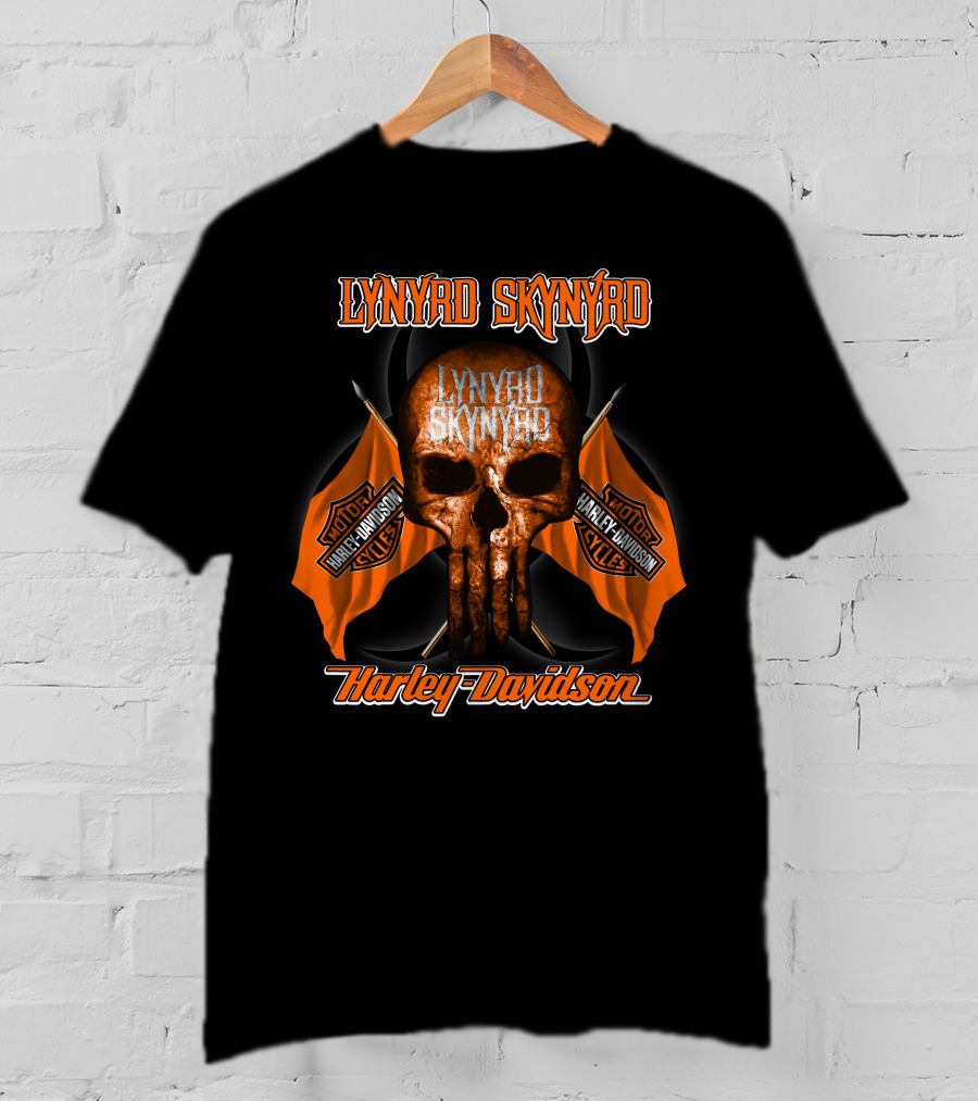 Lynyrd Skynyrd Harley Davidson Skull Motor Cycles T-Shirt