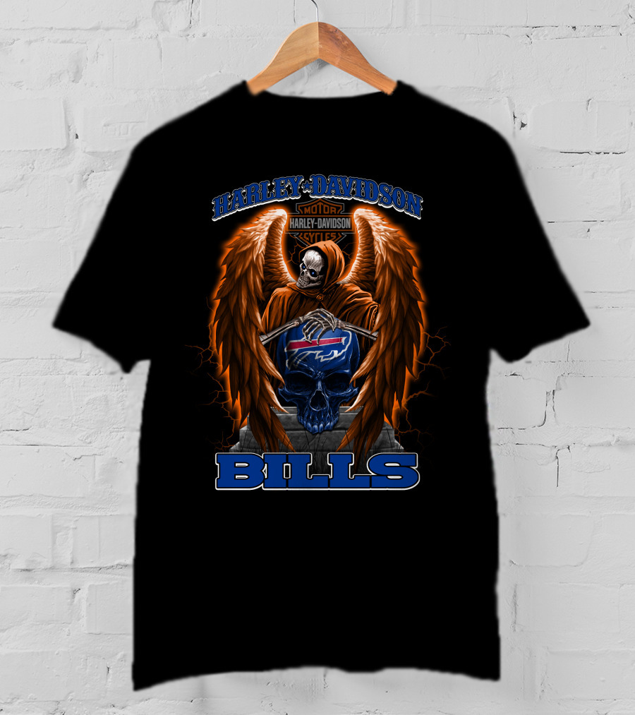 Harley Davidson Bills Nfl Motor Cycles T-Shirt