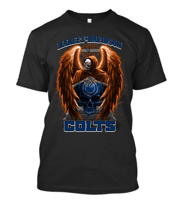 Harley Davidson Indianapolis Colts Nfl Grim Reaper Motorcycles T-Shirt