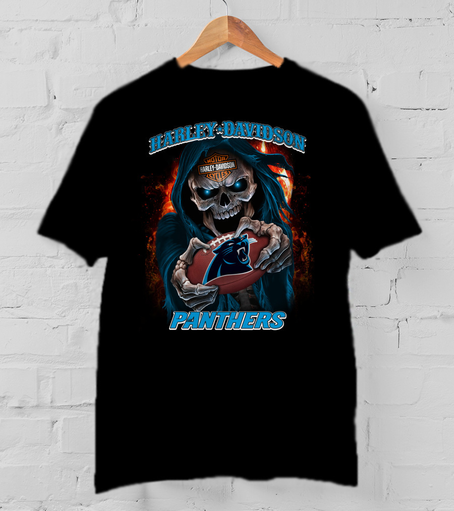 Harley Davidson Carolina Panthers Skull T-Shirt