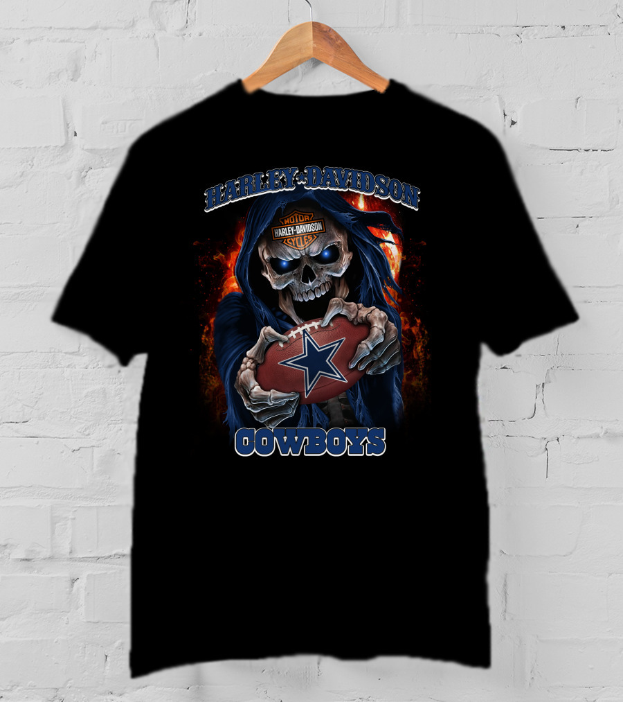 Harley Davidson Motor Cycles Cowboys Skull T-Shirt
