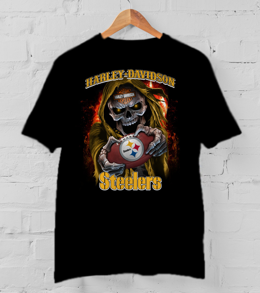 Harley Davidson Skull Steelers T-Shirt