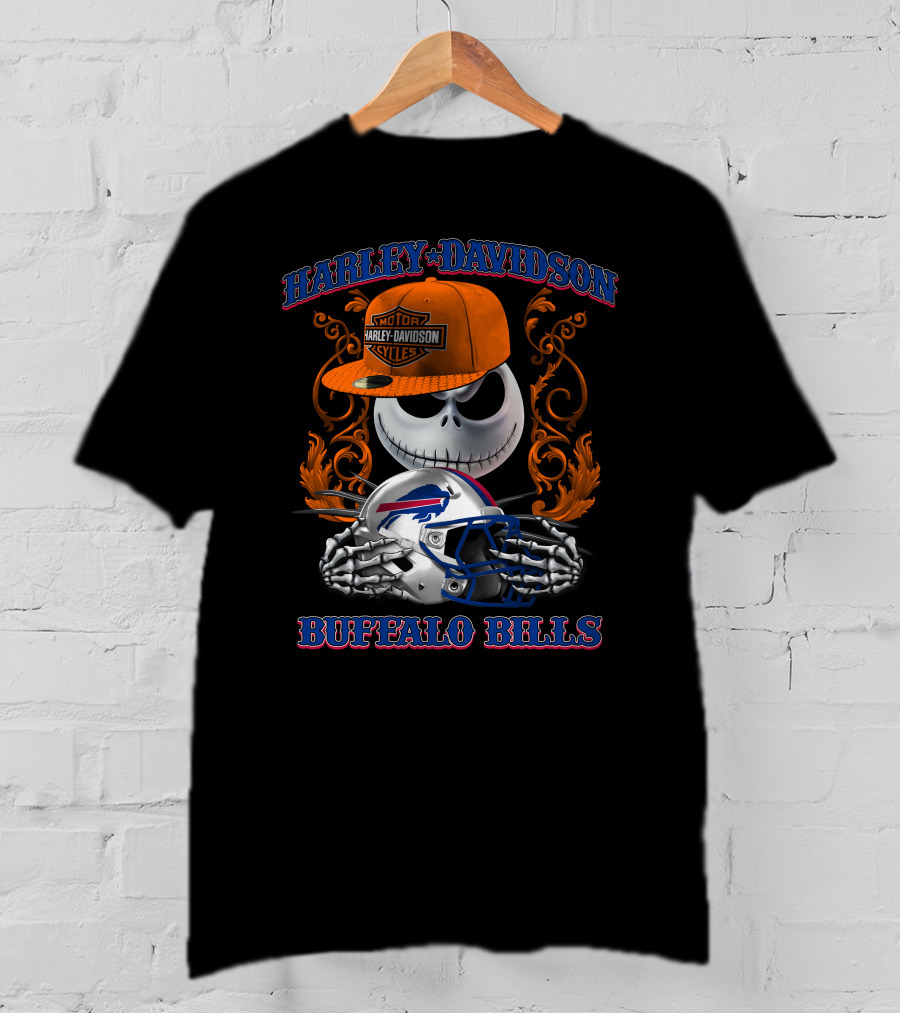 Harley Davidson Buffalo Bills Jack Skellington Nfl T-Shirt