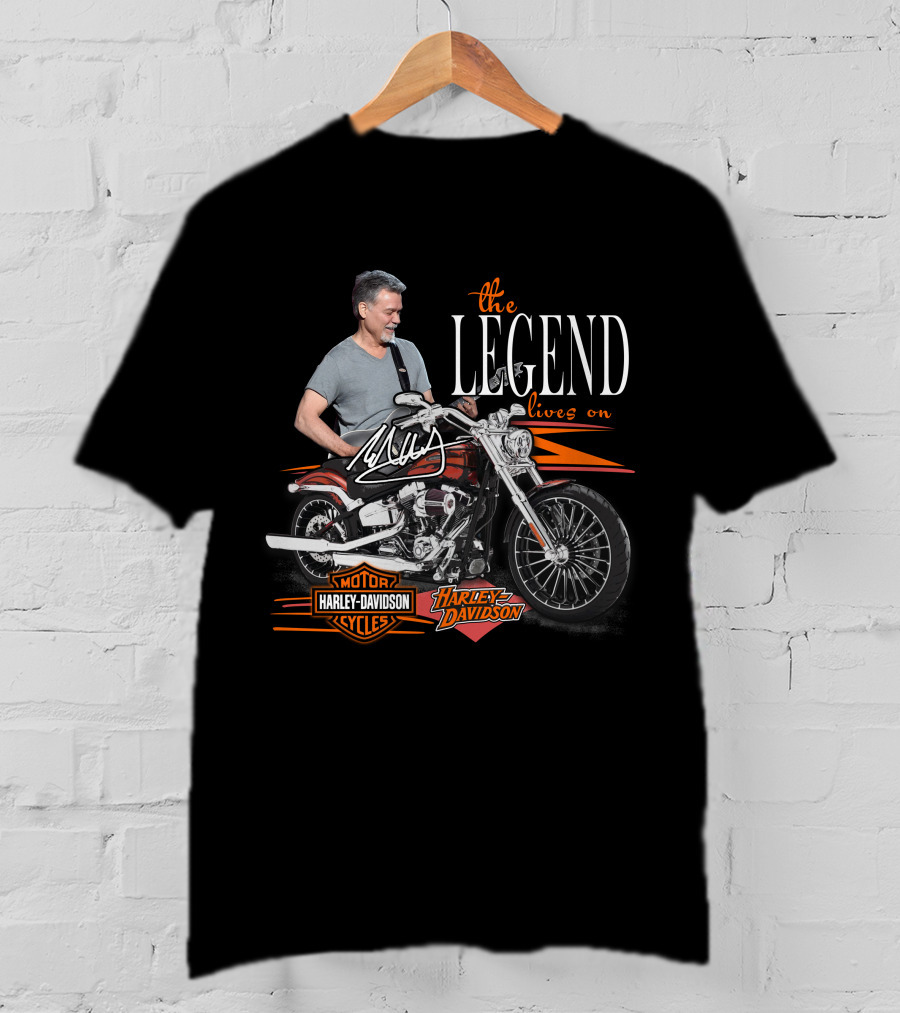 The Legend Lives On Eddie Van Halen Harley Davidson T-Shirt