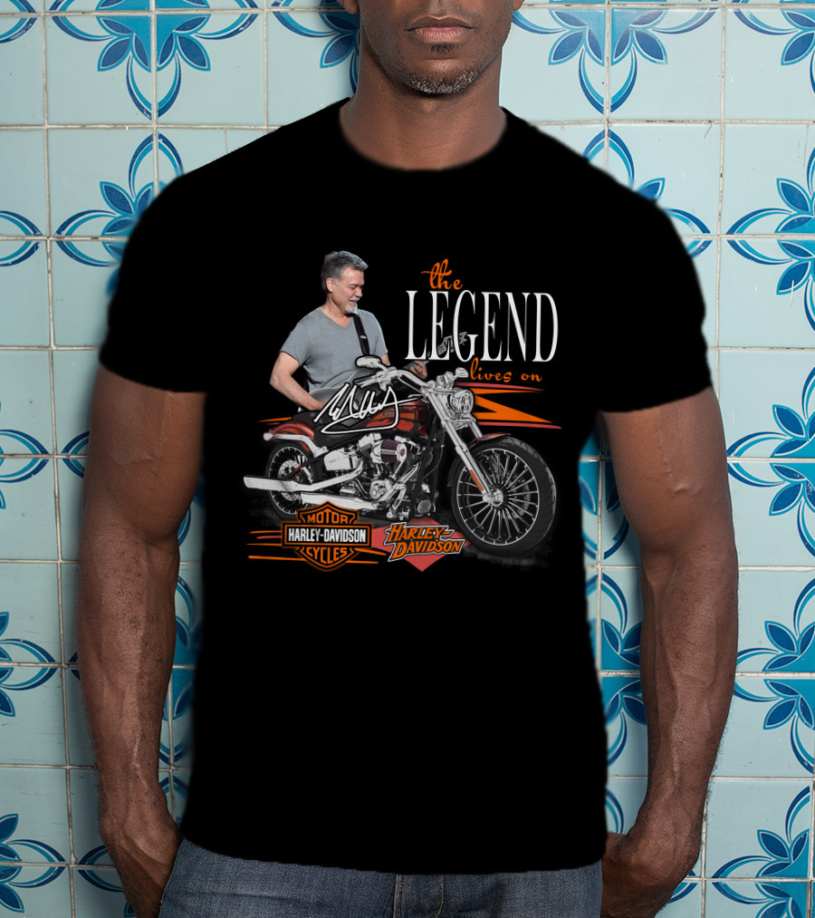 The Legend Lives On Eddie Van Halen Harley Davidson T-Shirt