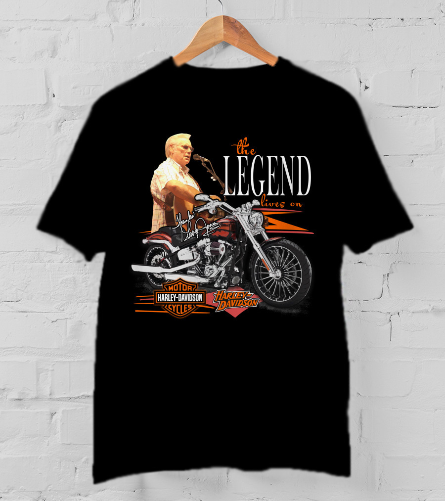 The Legend Lives On George Jones Harley Davidson Cycles T-Shirt