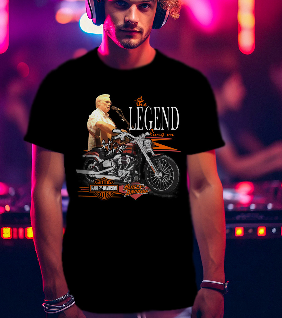 The Legend Lives On George Jones Harley Davidson Cycles T-Shirt