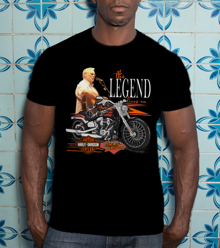 The Legend Lives On George Jones Harley Davidson Cycles T-Shirt