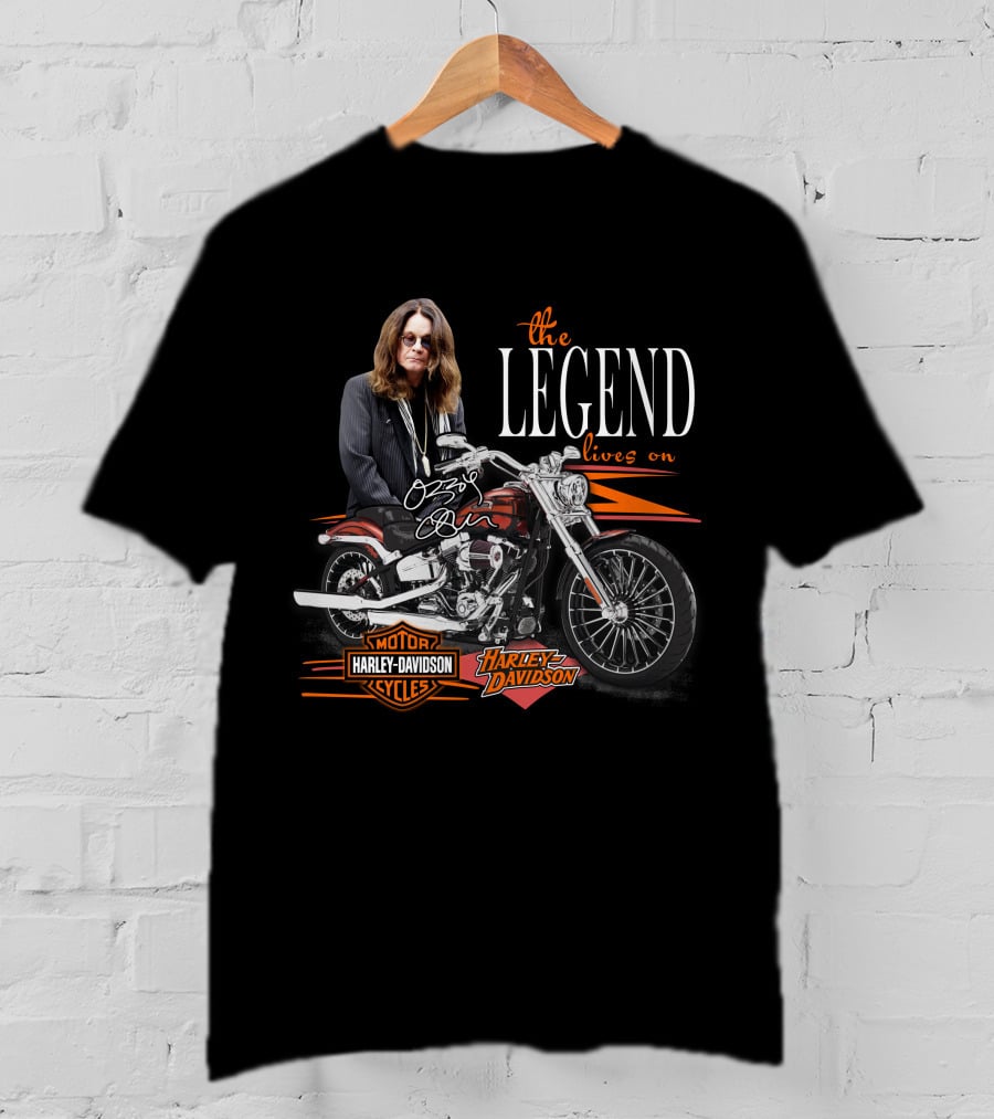 Ozzy Osbourne The Legend Lives On Harley Davidson Motorcycle T-Shirt