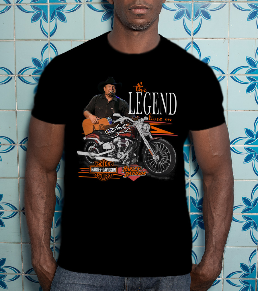 Garth Brooks Harley Davidson The Legend Lives On T-Shirt