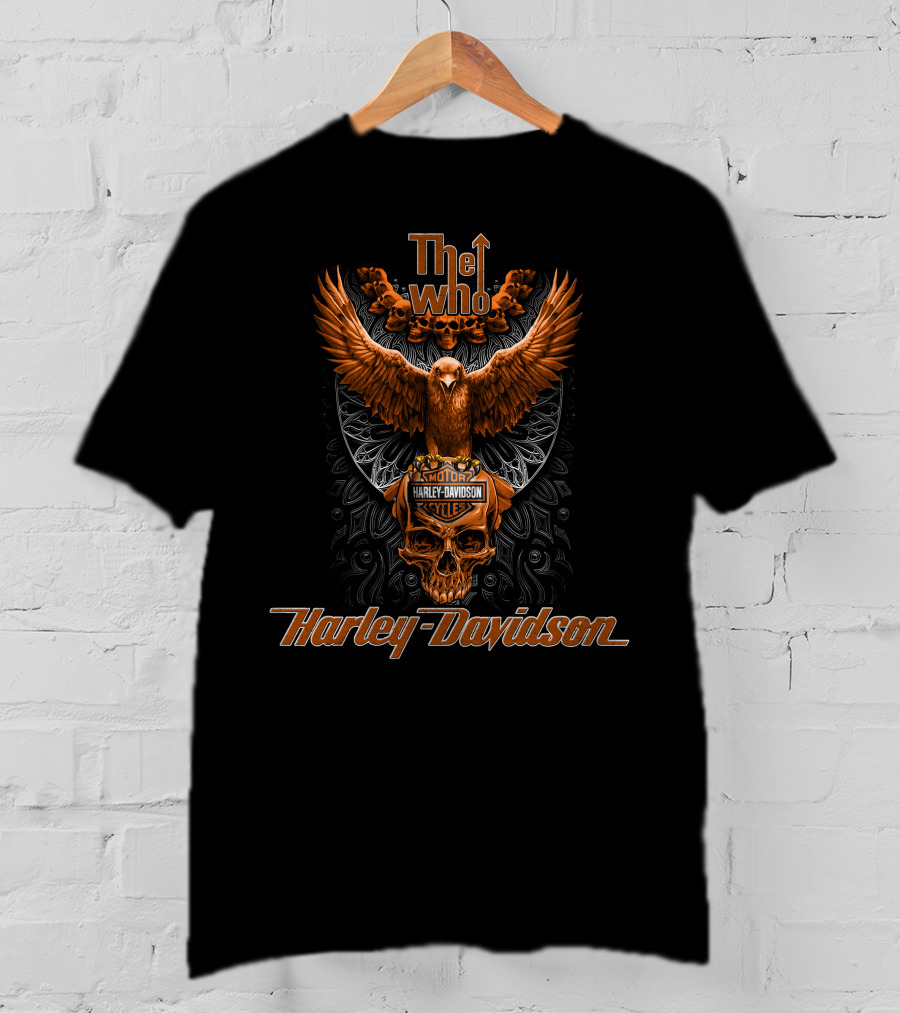 The Who Harley Davidson Motorcycles Eagle And Skull T-Shirt